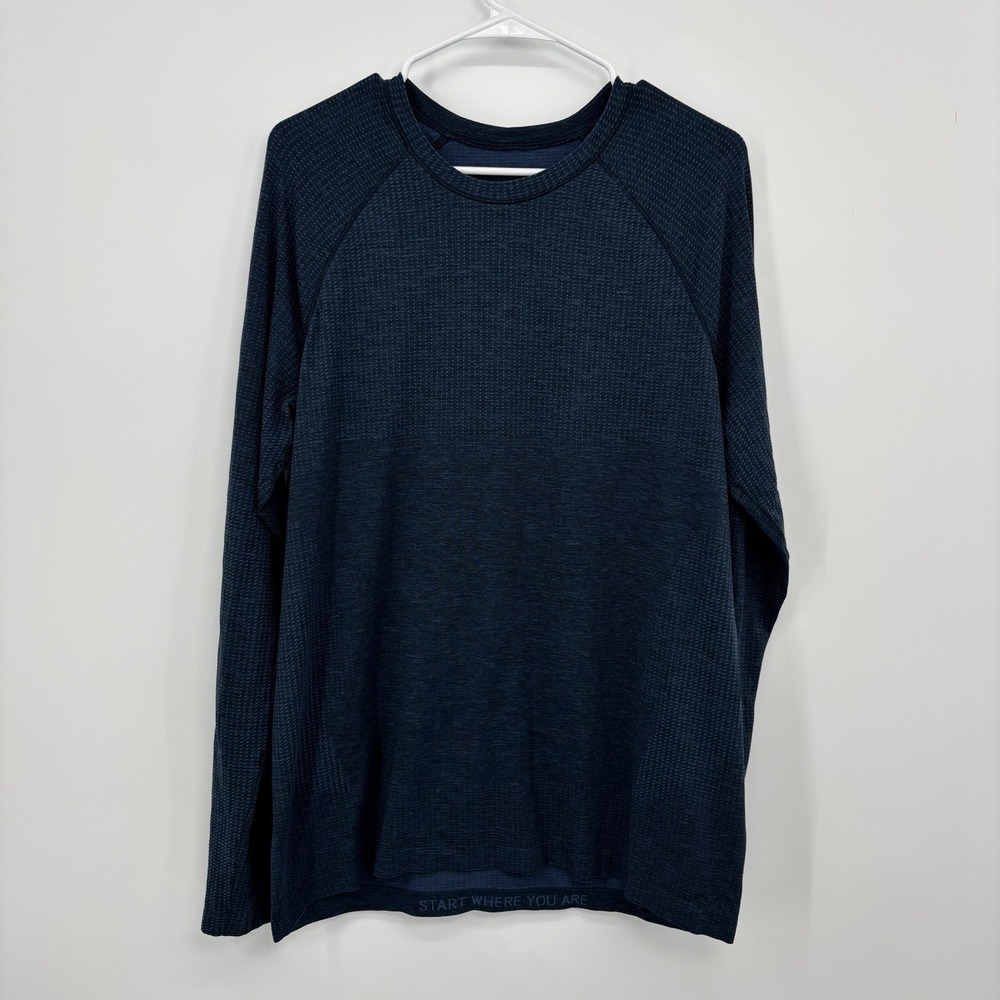 Lululemon Metal Vent Mineral Blue Tech Long Sleeve Shirt Mens Large Running